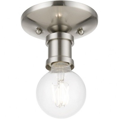 Lansdale Brushed Nickel Single Light Indoor/Outdoor Flush Mount
