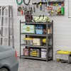 YONWAY 4-Layer Metal Storage Rack Adjustable partitions, sturdy and durable, easy to assemble for Kitchen Basement,44.10" H* 39.40" L * 13.80" D - 4 of 4