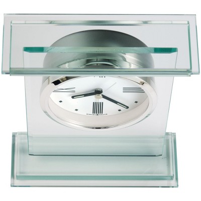 Modern Chrome and Glass Tabletop Alarm Clock