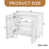 Leovsnove Wood Accent Cabinet with Storage, Rustic Mango Wood Storage Cabinet with Fluted Design and Adjustable Shelf - 4 of 4