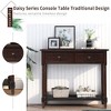 PAGED Vintage  Console Table with 2 Drawers and Bottom Shelf, Solid Pine Entryway Sofa Table, Entryway Table with Storage - 3 of 4