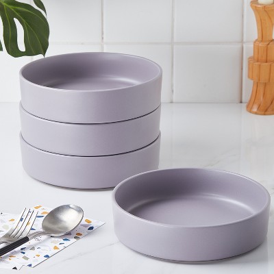 Light Gray Ceramic 32-Piece Minimalist Dinnerware Set, Service for 8