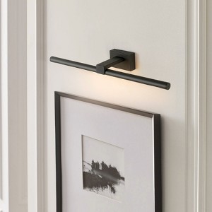 Rennnsan Zayra 23" W Hardwired Liner Aluminum Modern LED Dimmable Wall Sconce Picture Light in Black - 1 of 4