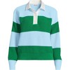 Lands' End Women's Drifter Rugby with Woven Collar Sweater - 3 of 3
