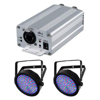CHAUVET DJ DMXAN2 Multi-Purpose Art-Net/sACN Node Stage Light Accessory & SlimPAR 64 LED DMX PAR Flat Can RGBA Wash Light Effect Fixture, 2 Pack