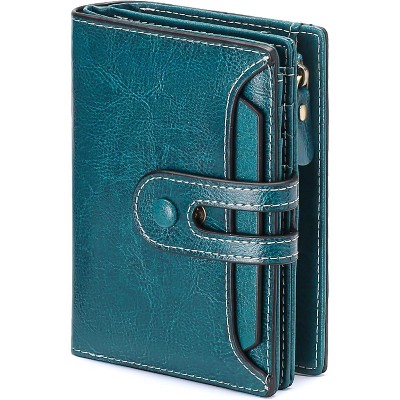 BEAFUP Small Wallet for Women,Rfid Blocking Genuine Leather Bifold Wallet Holder for Women with Zipper Coin Pocket 2 ID Windows