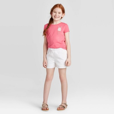 target white biker shorts