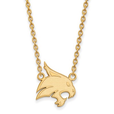 Black Bow Jewelry 10k Yellow Gold Texas State Bobcats NCAA Necklace 18 Inch