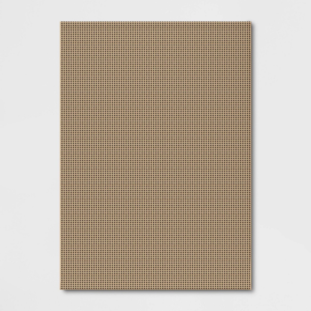 5'3"x7' Micro Grid Rectangular Woven Indoor Outdoor Area Rug Black/Beige - Threshold™