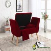 27" Storage Bench with Pillow and Blanket Red - Ore International - 4 of 4