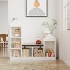 Kids Bookcase, Toy Storage Organizer with Seat, Kids Bookshelf, Wooden Storage Bench Playhouse Cabinet for Kids Room, Playroom, Classroom, Nursery - 2 of 4