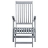 vidaXL Patio Deck Chair with Footrest and Cushion Solid Acacia Wood - 3 of 4