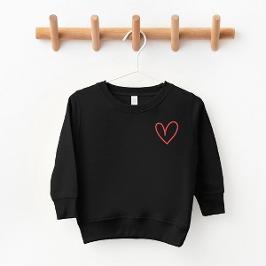 The Juniper Shop Embroidered Hand Drawn Heart Toddler Graphic Sweatshirt - 1 of 3
