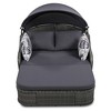 Nestfair Wicker Outdoor Double Lounge Day Bed with Adjustable Canopy and Cushions Gray - 3 of 4