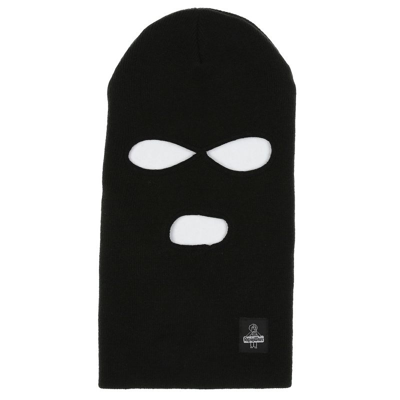 RefrigiWear Warm Double Layer Acrylic Knit 3-Hole Balaclava Face Mask (Black, One Size Fits All), 2 of 4