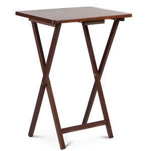PJ Wood Folding Portable TV Snack Tray Table - 1 of 4