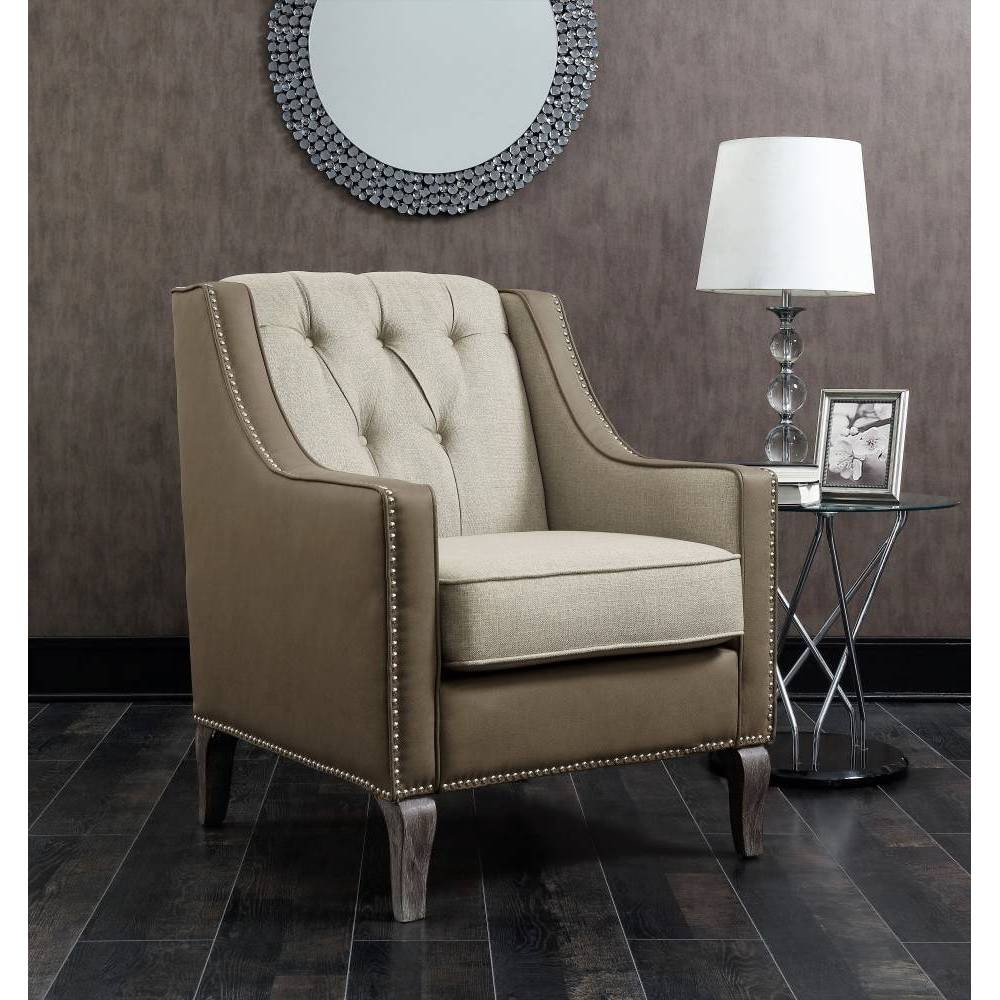 Kris Accent Chair Beige - Chic Home Design was $639.99 now $383.99 (40.0% off)