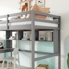 TIRAMISUBEST Twin Size Loft Bed with Built-in Shelves and Desk, Wooden Storage Bed Frame with Ladder and Guardrail - 4 of 4
