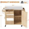coucheta Outdoor Grill Cart with Wheels and Stainless Steel Top, Mobile BBQ Station with Storage & Spice Rack, Kitchen Island for Patio, Backyard - 3 of 4
