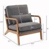 Karl Home Mid Century Solid Wood Accent Chair Upholstered Armchair with an Extra Pillow - 2 of 4