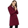 Allegra K Women's Elegant Notched Lapel Double Breasted Long Sleeve Winter Overcoat - 4 of 4