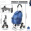 Folding Shopping Cart, Heavy Duty Stair Climber Dolly, 176LBS Stair Climbing Handcart Portable Grocery Cart with 6 Wheels, 36L Oxford Cloth Bag - 2 of 4