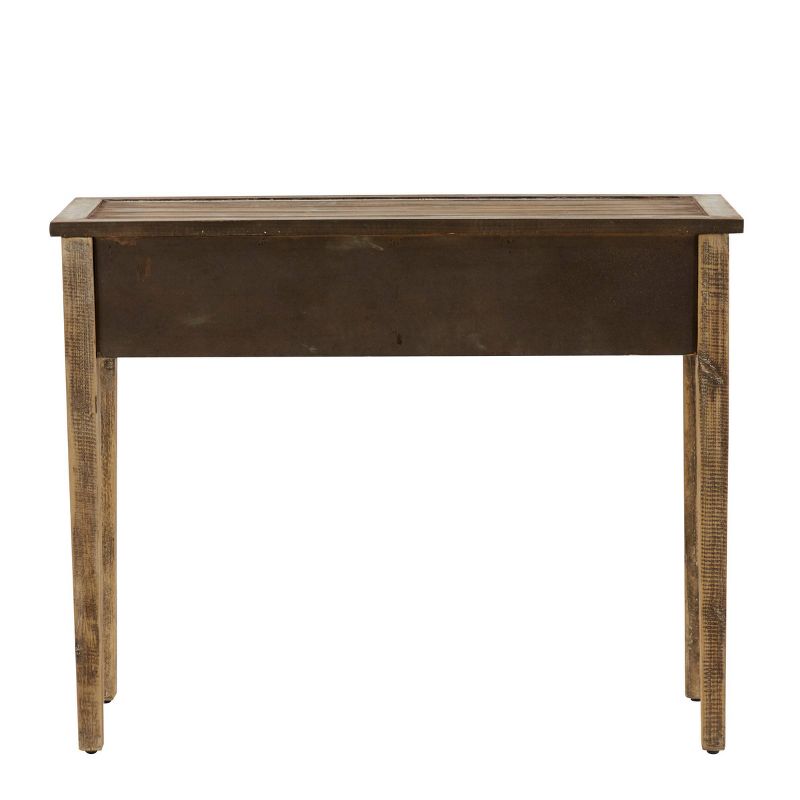 Natural Wood Desk with Carved Drawers Brown - Olivia &#38; May, 5 of 8