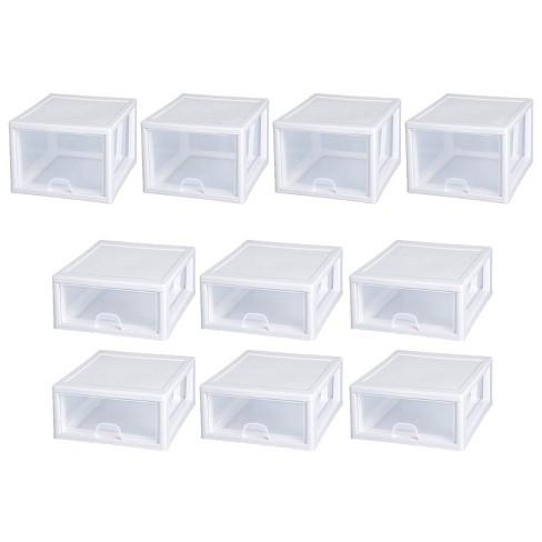 Sterilite 27 Qt Stacking Storage Drawer Container 4 Pack 16 Qt