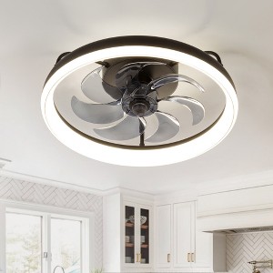 Airsurfer Flush Mount Ceiling Fan with Lights, Remote Control, 6-Speed Smart Low Profile Fan for Bedroom, Quiet Modern Indoor Fan - 1 of 4