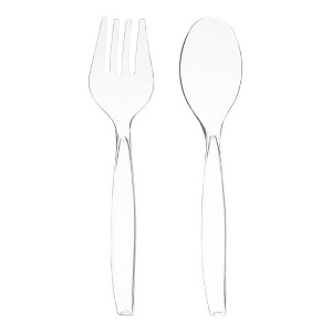 Smarty Had A Party Clear Plastic Serving Flatware Set - 150 Pairs - 1 of 4