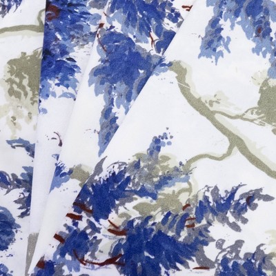 Florence Queen Blue and Green Floral Microfiber Sheet Set