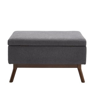 Airsurfer Mid-Century Modern Square Coffee Table Storage Bench, Assembled, for Living Room, Entryway, Family Room, Use as Coffee Table or Shoe Bench - 1 of 4