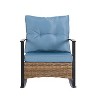 KTMBDW 3 Piece Rocking Bistro Set Wicker Patio Outdoor Furniture Porch Chairs Conversation Sets with Rattan Coffee Table - 3 of 4