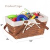 Double Handle Woodchip Basket with Liner - Perfect as Toy Organizer or Storing Fresh Fruits - 4 of 4