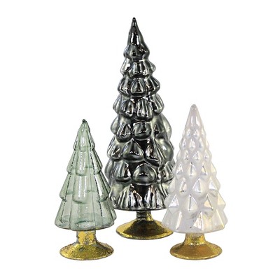 Halloween 7.0" Small Hue Trees Gray Set / 3 Halloween Decorate Decor Mantle  -  Decorative Figurines