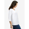 Jessica London Women's Plus Size Dot Trim Sweetheart Neck Tee - 4 of 4