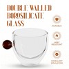 Elle Decor Double Wall Glass Insulated Coffee Mugs with Color Handle, Set of 2, 9-Oz Wide Mouth Glass Mugs for Office Bar Party, or Gift - image 3 of 4