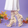 Perphy Women's Open Toe Strappy Lace Up Platform Stiletto Heels Sandals - 4 of 4