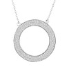Pompeii3 5/8Ct Natural Round Diamond Circle Pendant White or Yellow Gold Necklace 3/4" - 3 of 4