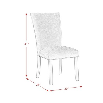 Francesca Transitional Glam Blue Velvet Upholstered Side Chair Set
