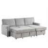 VYNXARIA U_STYLE Upholstery Sleeper Sectional Sofa with Storage Space, USB port, 2 cup holders on Back Cushions,Gray - 4 of 4