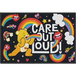 Well Woven Care Bears Care Out Loud Black Multicolor Area Rug - 1 of 4