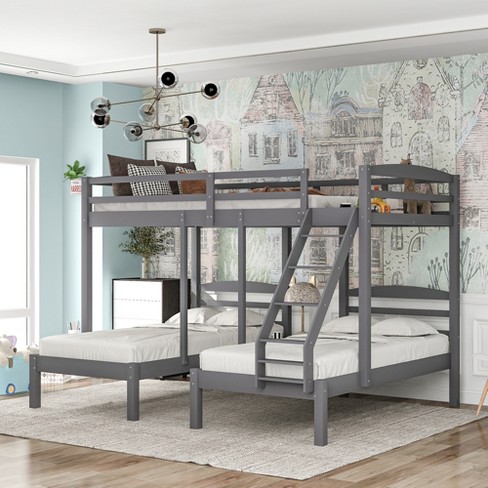 Full Over Twin & Twin Bunk Bed, Gray - Modernluxe : Target