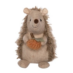 Transpac Plush Hedgehog Decor Multicolor Animal Figurine for Fall Harvest Tabletop Indoor Home Decoration Gift - 1 of 1