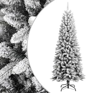 vidaXL 70.9" Artificial Christmas Tree with Flocked Snow, PVC/PE & Steel Construction - 1 of 4