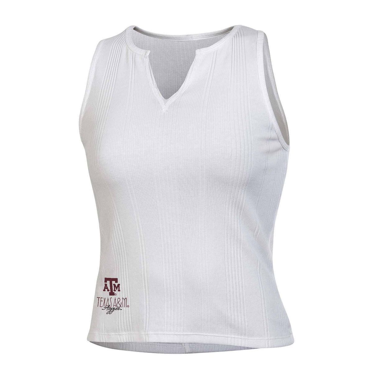 NCAA Texas A&M Aggies Women's White Ribbed Tank Top