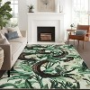 9'x12' Boho Snake Print Rug - Washable Non-Slip Stain Resistant Carpet for Living Room, Bedroom, Office - Beige/Green - 2 of 4
