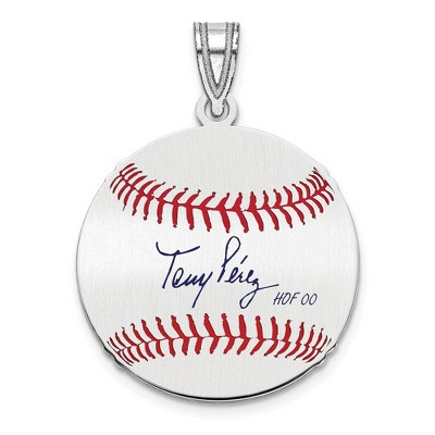 Black Bow Jewelry Sterling Silver Tony Perez Signature SM Enamel Baseball Pendant
