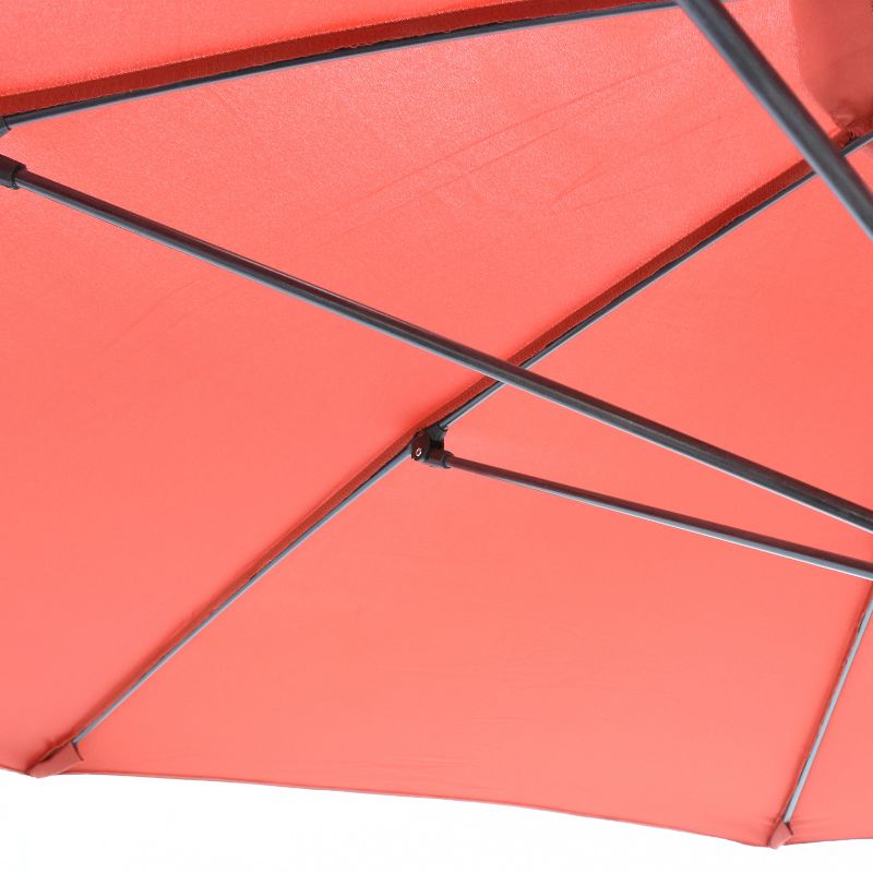 Astella 9&#39; x 9&#39; Aluminum Crank Lift Patio Umbrella Red, 4 of 7