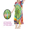 LA LEELA Women's House Daily Routine Evening Wear Maxi Caftan Long Slit Dress Loungewear Dashiki Dresses for Women One Size Multicolored,Abstract - 2 of 4